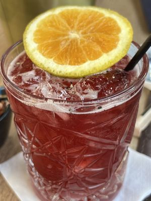 The “mocktail” they call Spicy Raspberry Cure  at Ovàl in Thessaloniki