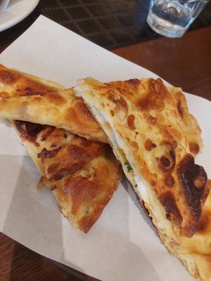 perek with vegan white cheese and cheddar at Ovàl in Thessaloniki