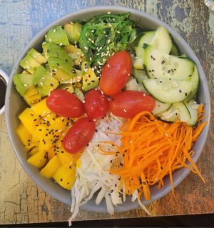 Vegetarian poke bowl! at Eathai in Rabat