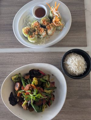 Veggies and spring rolls at Eathai in Rabat