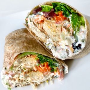 Vegan Buffalo Chick’n Wrap - AMAZING  at Fresh on Sunset in West Hollywood