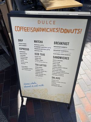 menu   at Cafe Dulce in Los Angeles