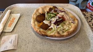 Falafel, flatbread and veggies  at Zaytoon - Temple Bar in Dublin