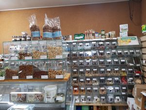 Different kinds of cookies and nuts you can buy by grams  at Macrobiotic Prom in Belgrade