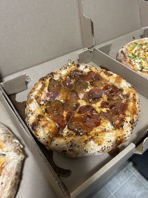 The Peperoni Stikes Back pizza!  at Rise Above Pizza & Wings in Hamilton