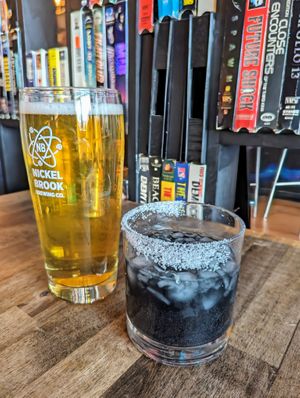 Lager and midnight marg at Rise Above Pizza & Wings in Hamilton