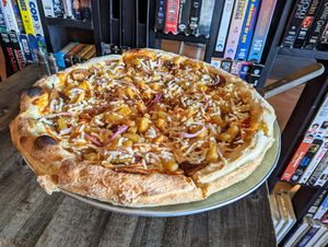 Loaded pineapple pizza (large) at Rise Above Pizza & Wings in Hamilton