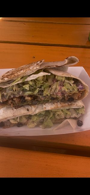 Delicious vegan BBQ chicken crunch wrap  at Toasty in Bend