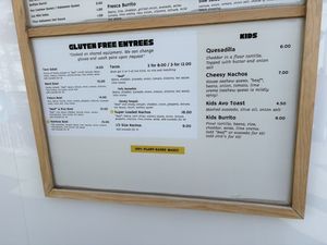 Bottom of foot truck menu   at Toasty in Bend