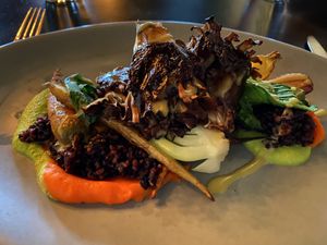 Miso mushroom dish at Murray Circle in Sausalito