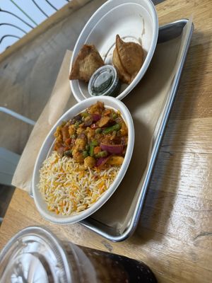 Jalfrezi & Samosas  at Tikka Shack in Lubbock