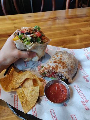 Burrito with veggies at Macho Grill in Jeju