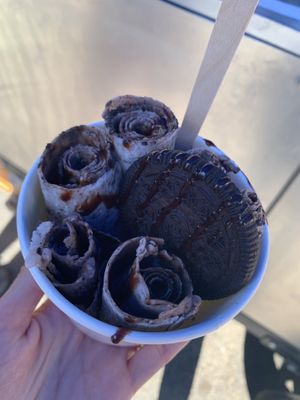 “Milk and cookies" with a coconut base  at On A Roll in Durango