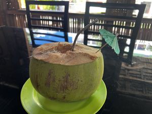 Sweet coconut juice   at Coco Loco in Anda