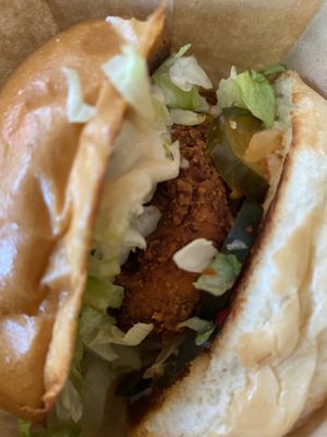 chicken burger at BeetBox in Vancouver