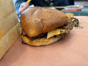 Burger without any toppings   at BeetBox in Vancouver