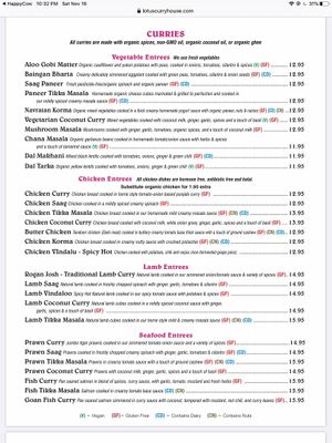 Page 3 at Lotus Curry House in Novato