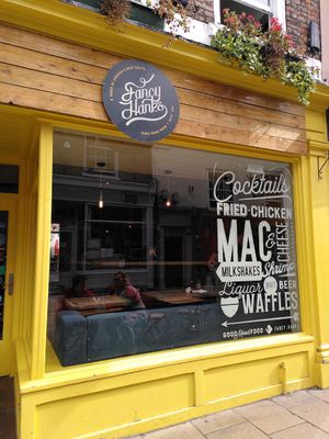 Outside of restaurant (September 2022) at Fancy Hank's in York