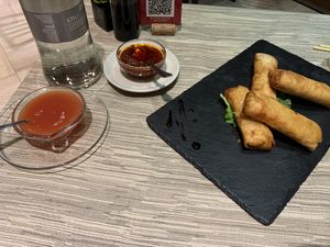 Involtini primavera con salse di accompagnamento  at Capitale Della Cina in Florence