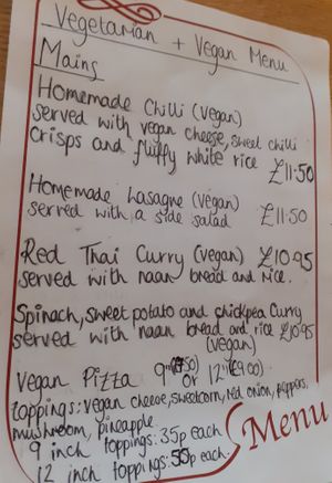 Vegan menu June 2021 at Smoo Cave Hotel in Lairg