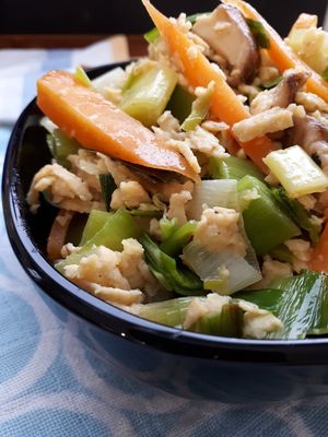 Tempe con verdura at MacroVital in Alcoi