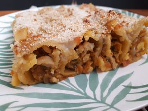 Canelones sin gluten rellenos de tempe at MacroVital in Alcoi