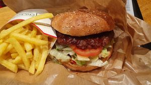 Vegan burger at Chickeria in Zurich