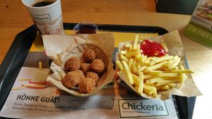 Falafel with fries at Chickeria in Buchs
