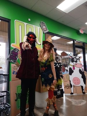 Member dressed up for Halloween at Veg-In-Out Market in Las Vegas