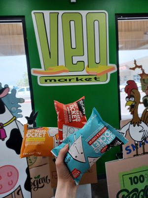 Tofurky Pockets: Turk'y Broccoli Chedd'r, Pepperoni Pizza, and Ham and Chedd'r flavors at Veg-In-Out Market in Las Vegas