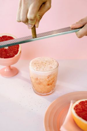 greyhound w fluffy grapefruit at Somebody People in Denver