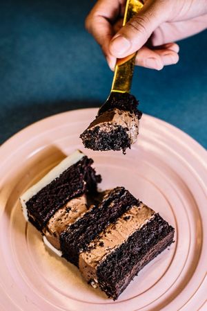 custom 7" ganache chocolate cake at Somebody People in Denver