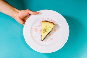 lemon slice w date puree and house made crust at Somebody People in Denver