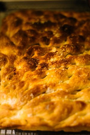 house made focaccia at Somebody People in Denver