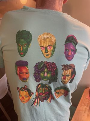 The back of the staff’s tshirt   at Somebody People in Denver