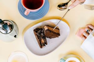 house made ice cream sandwiches, spirit tea and huckleberry roasters coffee at Somebody People in Denver