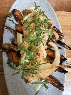 Roasted carrot with Aleppo fennel  at Somebody People in Denver