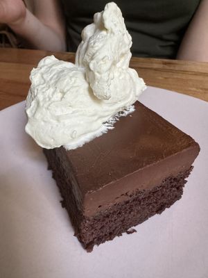 Chocolate ganache with orange whipped cream   at Somebody People in Denver