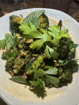 Roasted broccoli, almonds — recommended  at Somebody People in Denver