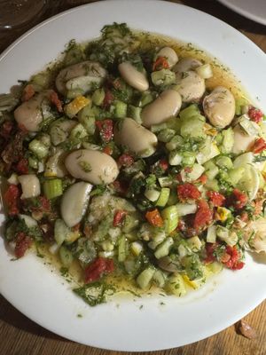 Marinated gigante beans  at Somebody People in Denver