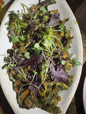 Roasted broccoli —so good  at Somebody People in Denver