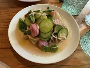 Radish salad at Somebody People in Denver