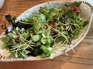 Grilled broccolini at Somebody People in Denver