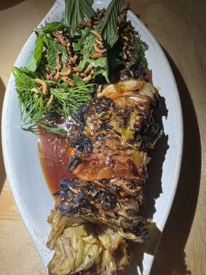Tamari roasted cabbage   at Somebody People in Denver