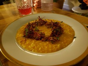 squash risotto at Somebody People in Denver