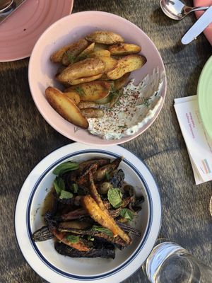 Potato’s and roasted carrots- so good  at Somebody People in Denver