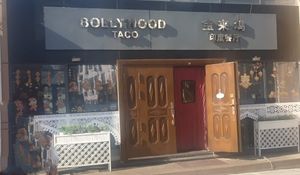 Business sign at Bollywood Taco in Jinan