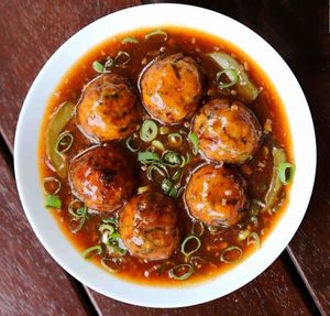 Indo Chinese vegan dish at Bollywood Taco in Jinan