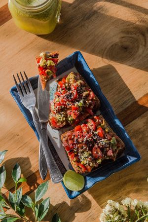 Bruchetta at Foods & Roots in Koh Phangan