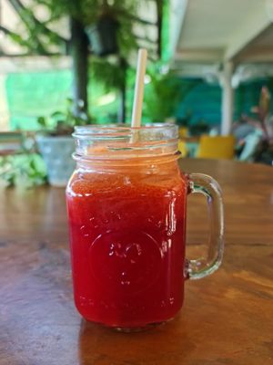 Beetroot & Ginger juice at Foods & Roots in Koh Phangan